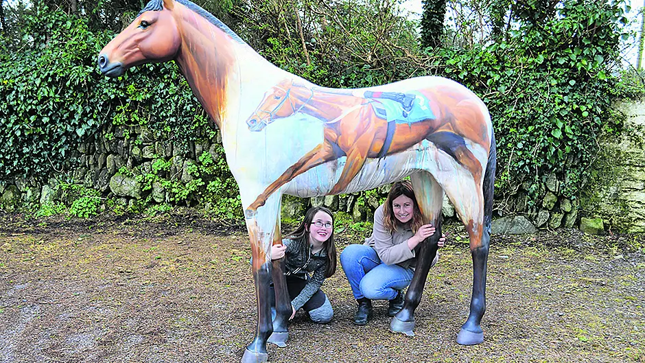 Sara horsing around for a good cause Image