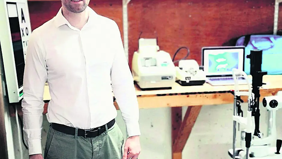 Seamus puts eye strain in sharp focus with his protective glasses Image