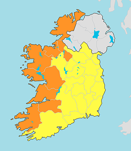 Status Orange wind warning for Cork and Kerry on Sunday Image