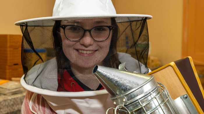 Eimer Martin from Dunmanway at the beekeeping event in Cox’s Hall, Dunmanway. (Photo: Andy Gibson)