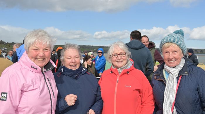 Enjoying the launch of the Lady Catherine, the latest vessel of the Atlantic Whale and Wildlife Tours fleet in Courtmacshery on Saturday last were local ladies (left to right): Valerie Dunwoody, Margaret Anderson, Deirdre Barron and Pauline Pollard.  Photo: Martin Walsh.