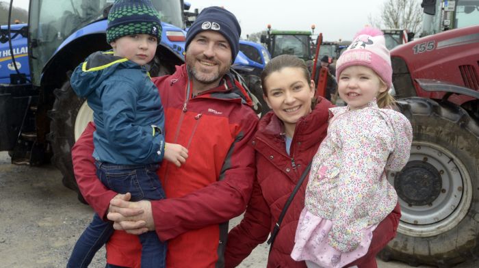 Ambrose and Siobhan Kenneally from Crookstown with their children Shane and Juliette at the tractor fun run in Crookstown.  (Photo: Denis Boyle)