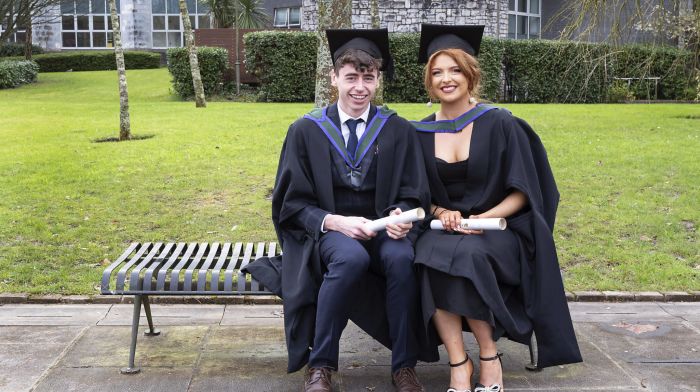 Cillian Walsh from Wexford and Grace Healy from Ballinhassig at their conferring at UCC.  (Photo: Gerard McCarthy)