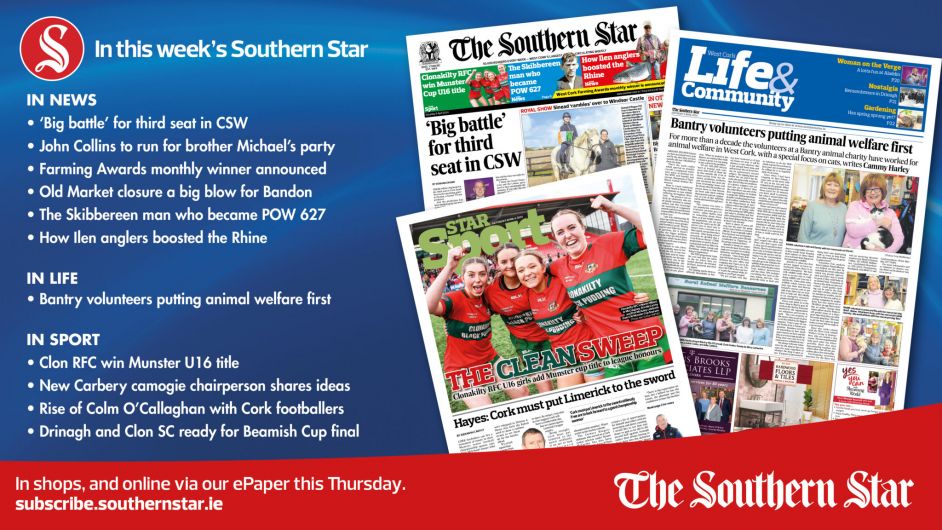 IN THIS WEEK'S SOUTHERN STAR: Big battle for third CSW seat; John Collins to run for brother Michael's party; Farming awards monthly winner announced Image