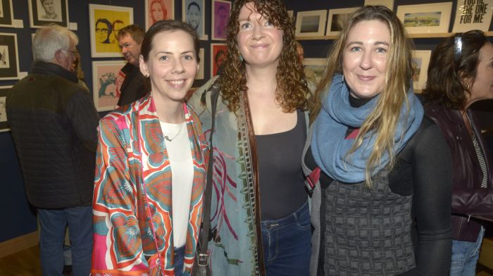 NEWS 6/4/2024 Pictured at the Grey Heron Gallery, Bandon at the launch of SHINE art exibition By artist Audrey Cantillon was Noelle McNamara, Aine O'Gorman and Aine Duffy. Picture Denis Boyle