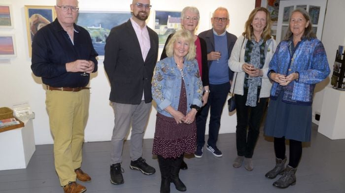 NEWS 6/4/2024 Pictured at the Launch of Rooted Harmoney an exibition by Clonakilty Artists together was Karl Cullen,Will Dahm, Jacinta Darragh, Liz Price,  Garry Swan, Hellen Williams and Yvonne Ryves. The exibition runs at Gallery Asna until April 27th. Picture Denis Boyle