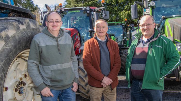 (L to R), Simon, Christy and Thomas Draper from Ballinspittle were at the Bandon Grammar School Tractor Run.