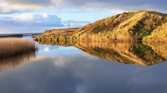 A beautiful mirror image of Kilkern lake at Long Strand taken by Marja Smits.