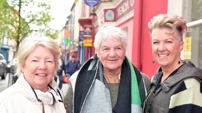 Clonakilty ladies (from left): Breda Walsh, Nora Collins and Ronnie Coomey having a chat out and about in town.  (Photo: Martin Walsh)