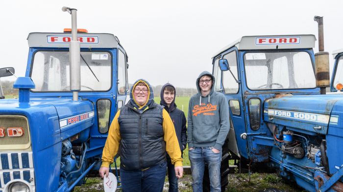 James Kingston (Dunmanway), Joe O'Sullivan (Rathbarry) and Simon Jennings (Enniskeane) all took part in the Ballinacarriga tractor, truck and car run which was held recently in aid of Cancer Connect, Ballinacarriga National School and Randal Óg GAA club.  (Photo: David Patterson)