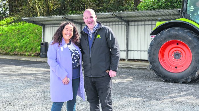 Local election candidates Margaret Murphy O'Mahony and Gerard Seaman met up at the Bandon Grammar tractor, truck and car run which was in aid of agri education development at Bandon Grammar School and Bandon Union of Parishes. (Photo: David Patterson)