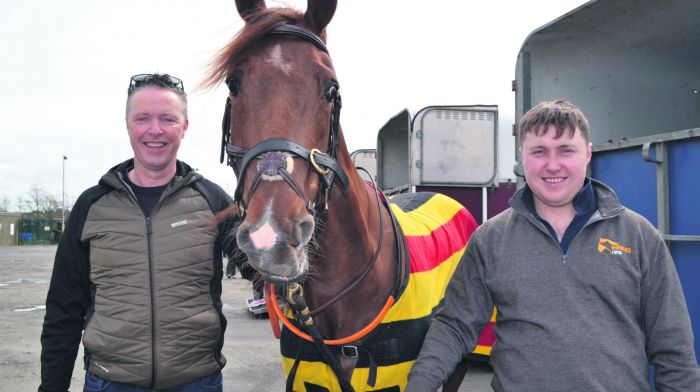 John and Darragh Sheehy, Baltimore with ‘Lenny’. (Photo: Anne Minihane)