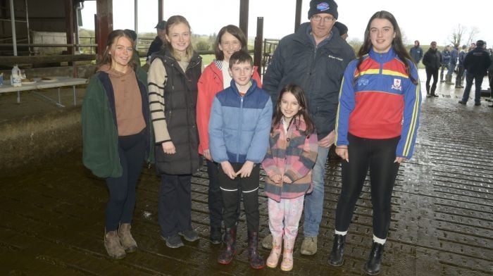 NEWS 28/3/2024 Pictured at a Teagasc West Cork monitor breeding farm walk/seminar was John and Veronica Cullinane with Laura and Aoife Cullinane and cousins Darragh, Eimear and Aine Hennesy. Picture Denis Boyle
