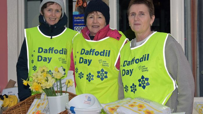 Daffodil Day volunteers in Pearse Street, Clonakilty were (from left): Mary Horgan, Mary Lowney and Deirdre Downey.  (Photo: Martin Walsh)