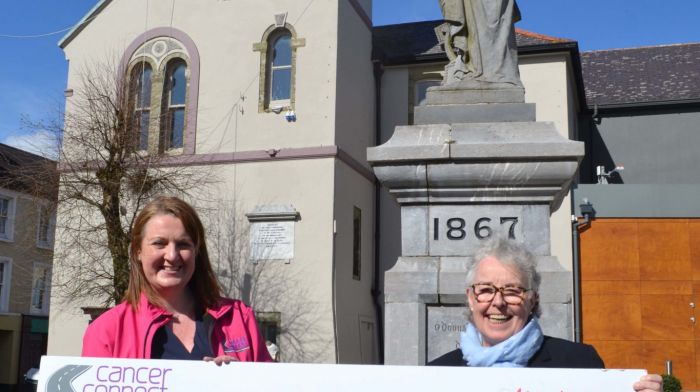 Skibbereen woman Liz Murphy who completed a fundraising climb up Mount Kilimanjaro to raise funds for Cancer Connect presenting the proceeds to Helen O'Driscoll, manager Cancer Connect. (Photo: Anne Minihane)