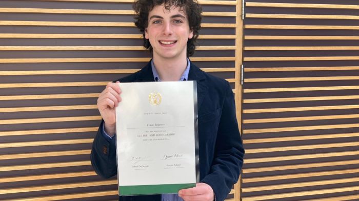 Conor Ringrose, a Mount Saint Michael student, was recently awarded an All-Ireland scholarship. Conor is currently studying medicine at UCC.