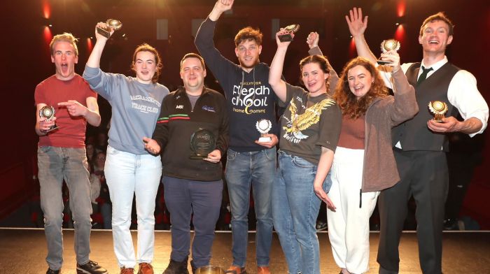 Clonakilty Macra members Christopher O’Sullivan, Olive Linehan, John Collins, Conor O’Mahony, Deirdre Sexton, Lucy Edmonds and John O’Leary celebrated after winning the Macra national drama finals in Kilmallock. They also swept the board with individual awards, John Collins (best producer), John O'Leary (best actor) and Deirdre Sexton (best actress).