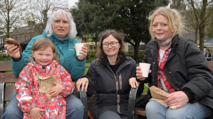 Enjoying a break in Kennedy Park were (from left): Poppy Kelly, Lyn McCarthy, Sonja Kelly, all from Clonakilty and Martha Healy from Rossmore.   (Photo: Martin Walsh)