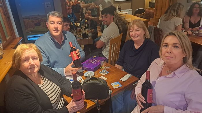 Cathriona Murphy and Phyllis, Michael and Norma McCarthy were the winners of the table quiz hosted by the Doheny/Sam Maguire GAA club at the Southern Bar last Friday.