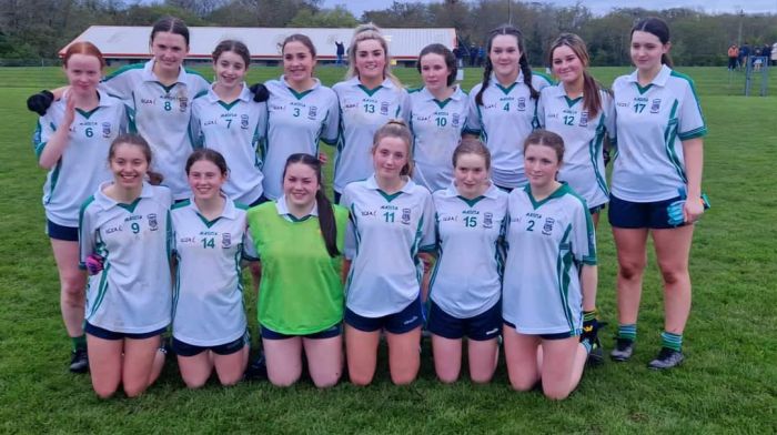 The minor ladies who registered a convincing win against Valley Rovers in the first round of the West Cork ladies football minor A league were (back, from left): Anna Hurley, Maebh Collins, Saorla Carey, Daisy Griffiths, Alannah Cawley, Alice Bushe, Clodagh Hickey, Cliodhna Herlihy and Victoria Haffner. Front (from left): Leah Carey, Kate Carey, Diana Rose Coakley, Carla O'Regan, Ava Murphy and Mary Bushe.
