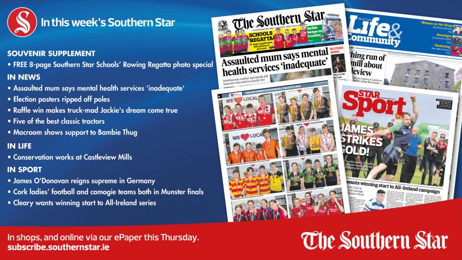 IN THIS WEEK'S SOUTHERN STAR: 8-page Schools' Rowing Regatta photo special; Assaulted mum says mental health services 'inadequate'; James O'Donovan reigns supreme in Germany – and more! Image