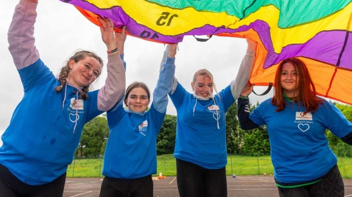 Cork Sports Partnership hosted a Sportsability sports inclusion showcase at Maria Immaculate Community College in Dunmanway. Around 200 participants took part in the event, with many different sports and activities on offer. Helping out at the event were MICC TY students Oonagh O'Mahony, Isabelle Lehane, Órlaith Crowley and Shauna Kelly.  (Photo: Andy Gibson)