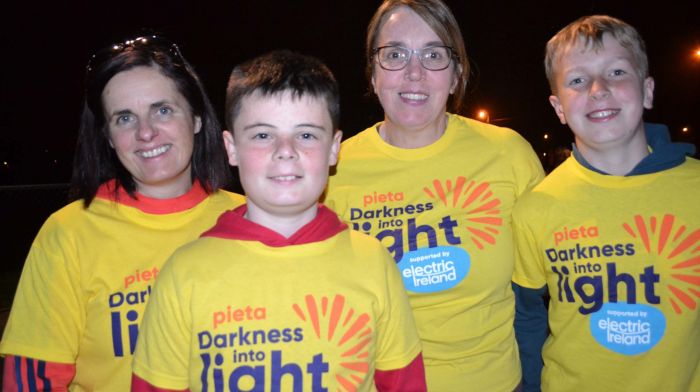 At the Darkness Into Light walk in Skibbereen were Barbara and Oisin Minihane with Ann and Padraig O'Donovan. (Photo: Anne Minihane)