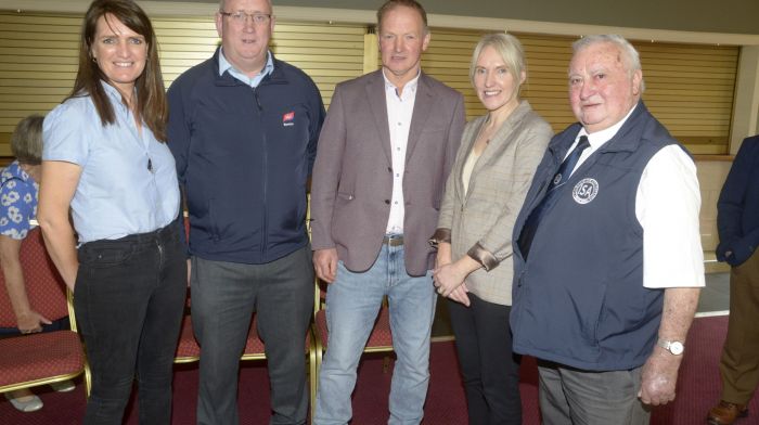 Claire O'Rourke, Finbarr Sheehy, Dermot O'Leary, Sheila McCarthy and Dominic McArdle at the launch of the Bandon Show, which was held at the Munster Arms Hotel. (Photo: Denis Boyle)