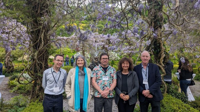 Prof Andrew Firth (Cambridge University), Prof Marla Berry (University of Hawaii), Prof Pavel (Pasha) Baranov (UCC), Prof Marina Rodnina (Max Planck Institute for Multidisciplinary Science, Gottingen) and Prof Ian Brierley (University of Cambridge) where in Bantry to attend the prestigious Recoding Conference which was held at the Westlodge Hotel.