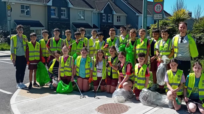 Armed with litter-pickers, recycling bags and gloves, pupils and staff from Belgooly National School took part in a clean-up in the village last Friday.