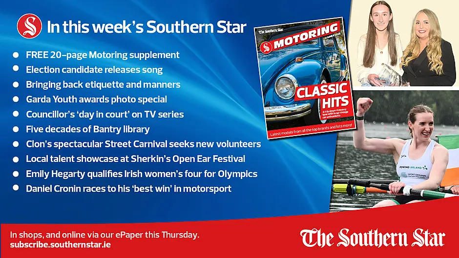 IN THIS WEEK'S SOUTHERN STAR: FREE 20-page Motoring supplement; Election candidate releases song; Clon's spectacular Street Carnival seeks new volunteers In shops and online via our ePaper from Thursday, May 23rd Image