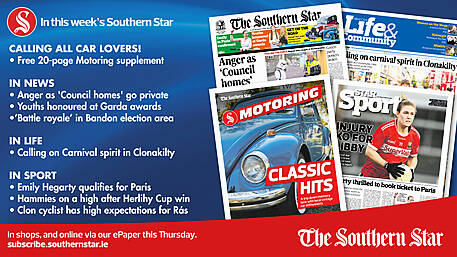 IN THIS WEEK'S SOUTHERN STAR: FREE 20-page Motoring supplement; Anger as 'Council homes' go private; Emily Hegarty qualifies for Paris; In shops and online via our ePaper from Thursday, May 23rd Image