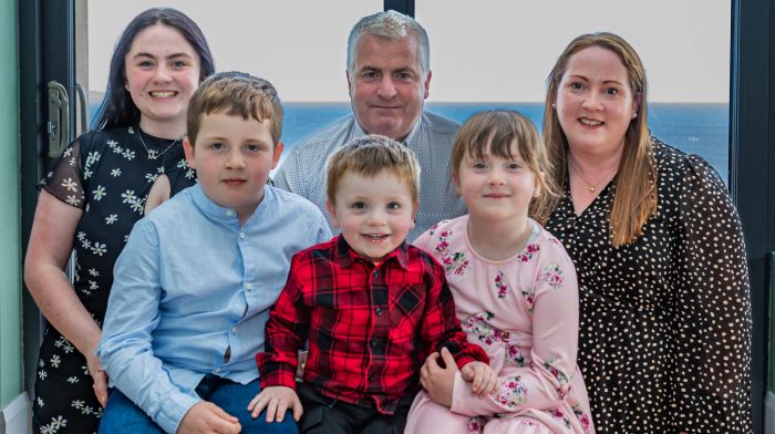 Finbarr Harrington, newly elected Councillor, celebrating with his family.  Back (from left): Mia, Finbarr and Fiona.  Front (from left): Denis, Lewis and Elsa Harrigton. (Photo: Anne Marie Cronin)