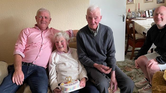 On a recent trip to the UK, John Dinneen from Kealkil visited his aunt Mary and uncle John, both native of Barna, Caheragh.