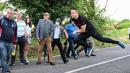 Martin Bohane jumps his first hurdle in senior men's championship Image