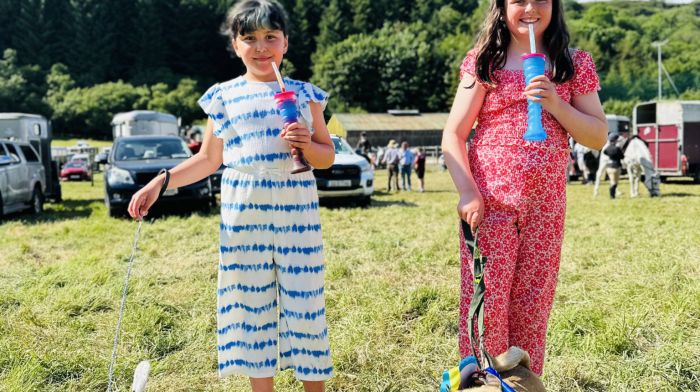 Friends Yasmine O'Driscoll and Kate Murphy from Skibbereen with their dogs Rosie and Blake at Leap Show on Monday June 3rd.