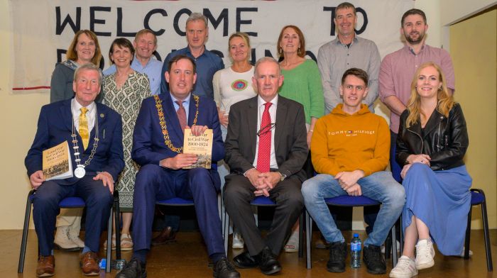 Author Gerard O'Rourke with members of his late wife's family along with Lord Mayor Cllr Kieran McCarthy and Cllr Michael Looney deputising for the county mayor at the launch of Gerard’s book Land War to Civil War 1900-1924: Donoughmore to Cork and Beyond. Gerard hopes to raise money for cancer research from the sales of the book in memory of his late wife.