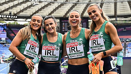 Phil Healy and the Irish 4x400m relay team look to finish European Championships with a bang Image