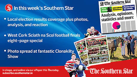 IN THIS WEEK'S SOUTHERN STAR: Local election results coverage; West Cork Sciath na Scol football finals eight-page special; In shops and online via our ePaper from Thursday, June 13th Image