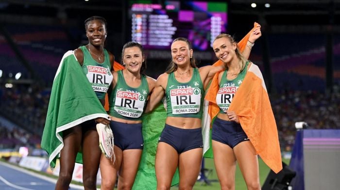 WATCH: Phil Healy and Irish women's 4x400m relay team receive their European silver medals Image