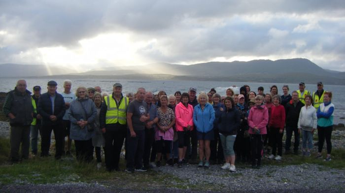 A sunset stroll was held to mark the solstice on Friday June 21st with all proceeds in aid of Bantry Inshore Search and Rescue Association (Bisra). Over 50 walkers took part in the walk which observed a minute of silence at the end for all those who have lost their lives at sea. The lifeboat joined the proceedings from the water and some flowers were floated into the bay in remembrance.