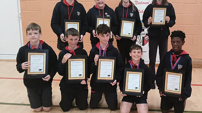 The Graduate Class seen on their last day in Carrigboy N.S: Rachel Kelleher, Róisín Daly, Sophia Russell, Holly McCarthy, Daniel O'Sullivan, Aidan O'Mahony, Aaron Harrington, Dylan Harrington and Cyril Dlamini.