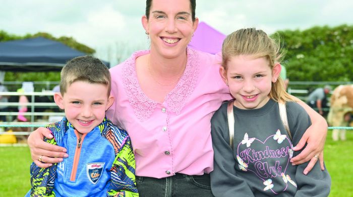 Mags O’Leary with her children Cathal and Erin from Tiernanean at the Barryroe Show last Saturday.  (Photo: Martin Walsh)