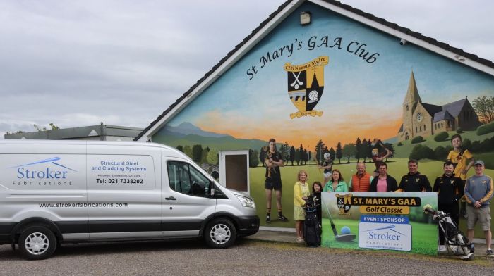 At the presentation of sponsorship from Stroker Fabrication to St Mary's GAA golf classic are (from left) Eileen Scannell, Lauren Stroker, Evelyn Stroker, Stephen Redmond, Stephen Stroker, Michael Dineen, Stephen Whyte and Tiernan O' Driscoll.