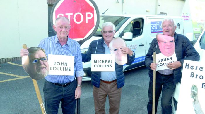 John O'Donovan, Der O'Donovan and Joe O'Sullivan taking part in the adult fancy dress parade at the Bailiú na Banndan festival.   (Photo: Denis Boyle)