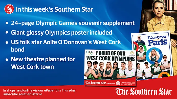IN THIS WEEK'S SOUTHERN STAR: 24-page Olympic Games souvenir supplement; US folk star Aoife O'Donovan's West Cork bond; In shops and online via our ePaper from Thursday, July 25th Image
