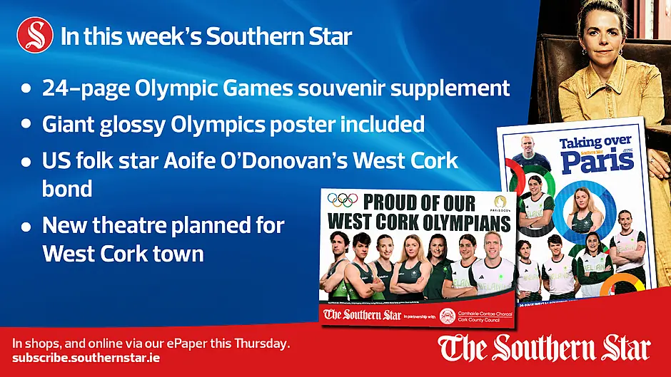 IN THIS WEEK'S SOUTHERN STAR: 24-page Olympic Games souvenir supplement; US folk star Aoife O'Donovan's West Cork bond; In shops and online via our ePaper from Thursday, July 25th Image