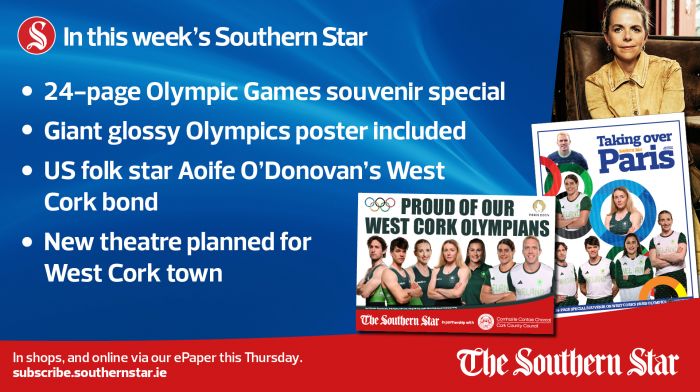 IN THIS WEEK'S SOUTHERN STAR: 24-page Olympic Games souvenir special; US folk star Aoife O'Donovan's West Cork bond; In shops and online via our ePaper from Thursday, July 25th Image