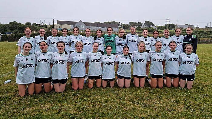 The Ilen Rovers junior ladies panel that beat Bantry in the West Cork D2 championship semi-final are (back, from left) Anna Hurley, Meg Walshe, Amy Harte, Saorla Carey, Kellie Lynch, Grainne Connolly, Chloe Harte, Saoirse Harte Leonard, Cliodhna Herlihy, Victoria Haffner, Aishling Whooley, Alice Bushe, Eimear Carey, Mary Bushe and Aoife O'Driscoll. Front (from left) Leah Carey, Daisy Griffiths, Anna Collins, Alannah Cawley, Emma Hurley, Kate Carey, Diana Rose Coakley, Carla O'Regan, Keelin Murphy Maebh Collins and Ava Murphy.