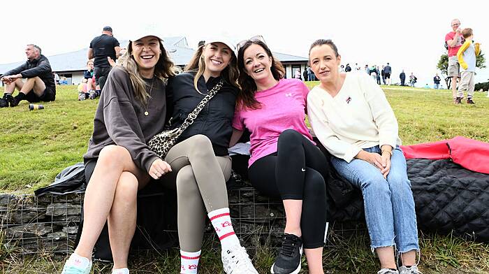 Sadhbh Marron, Emma McLoughlin, Therese Hegarty and Pamela Barry enjoying some time together watching the soccer final at the Schull Regatta.  (Photo: Carlos Benlayo)